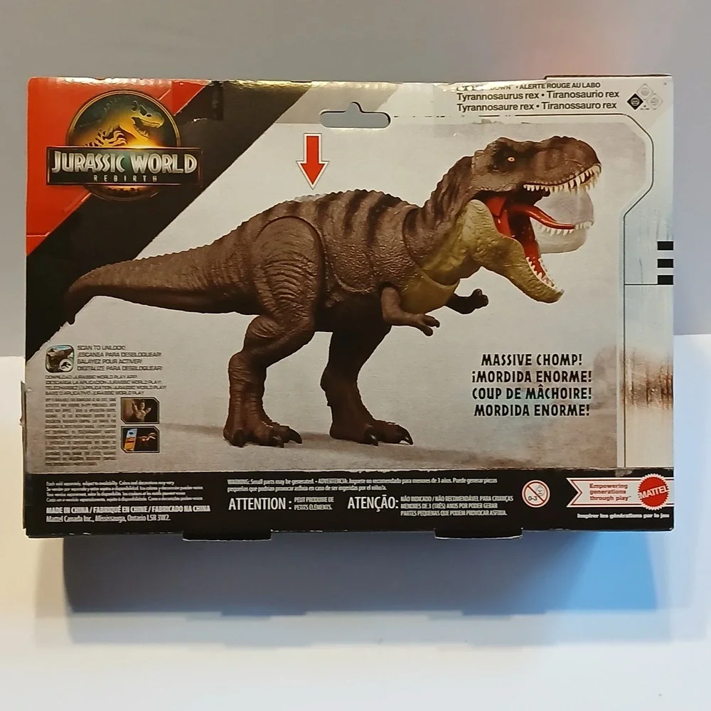 Mattel Jurassic World Rebirth Lab Lockdown Tyrannosaurus Rex T-Rex Figure 18in